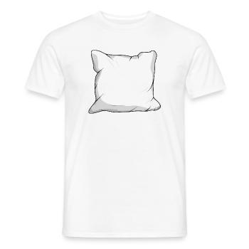 large cuddly white down pillow - Men's T-Shirt - white - Front - AI Model Male 178 dark (178cm)