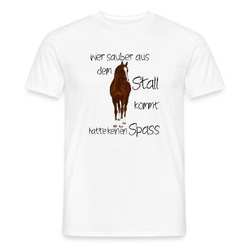 Braunes Pferd mit weißem Abzeichen - Männer T-Shirt - Weiß - Vorne - AI Model Male 178 dark (178cm)