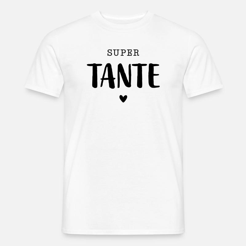 Super Tante mit Herz - Männer T-Shirt - Weiß