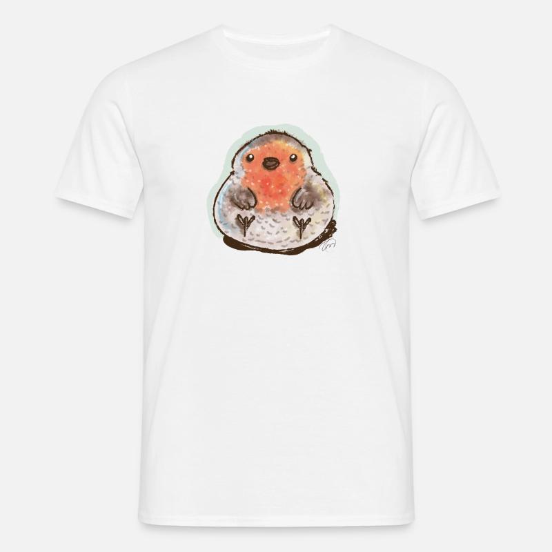 Bubble Robin - Männer T-Shirt - Weiß