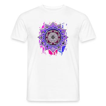Yoga - Namaste - Fleur de lotus - Mandala - T-shirt homme - blanc - Devant - AI Model Male 178 dark (178cm)