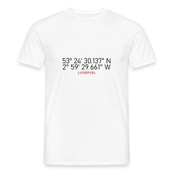Liverpool Koordinaten - Männer T-Shirt - Weiß - Vorne - AI Model Male 178 dark (178cm)