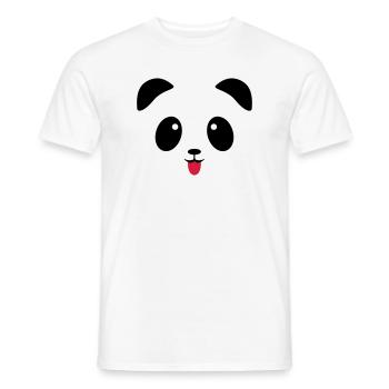 Panda face tongue - Men's T-Shirt - white - Front - AI Model Male 178 dark (178cm)