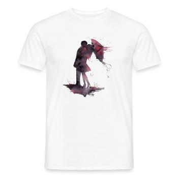 Liebe und Kuss Aquarell - Männer T-Shirt - Weiß - Vorne - AI Model Male 178 dark (178cm)