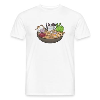 Ramen Cats Kawaii - Men's T-Shirt - white - Front - AI Model Male 178 dark (178cm)