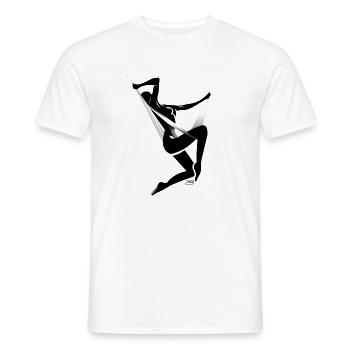 Schwarz-Weiße geometrische Silhouette - Männer T-Shirt - Weiß - Vorne - AI Model Male 178 dark (178cm)