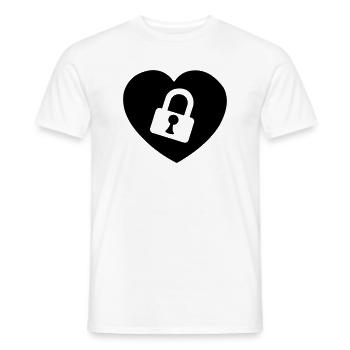 Heart or heart with lock cut open my heart - Men's T-Shirt - white - Front - AI Model Male 178 dark (178cm)
