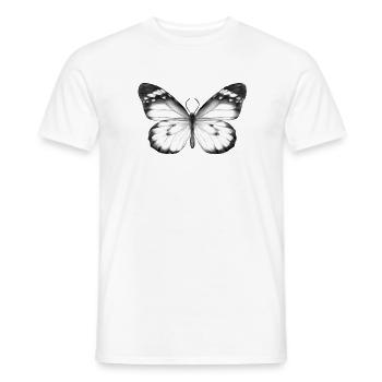 Papillon monochrome - T-shirt homme - blanc - Devant - AI Model Male 178 dark (178cm)