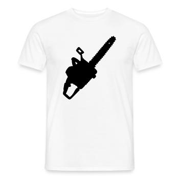Motorsäge für Dohle, Tischler oder Woodbewe - Männer T-Shirt - Weiß - Vorne - AI Model Male 178 dark (178cm)