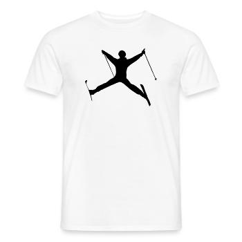 Ski jumping winter sports shadow figure - Men's T-Shirt - white - Front - AI Model Male 178 dark (178cm)