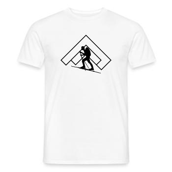 Randonnée à ski - T-shirt homme - blanc - Devant - AI Model Male 178 dark (178cm)