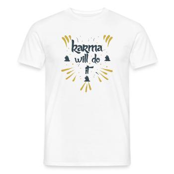 karma will do it kontiki - Männer T-Shirt - Weiß - Vorne - AI Model Male 178 dark (178cm)