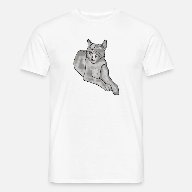 Katze - Männer T-Shirt - Weiß