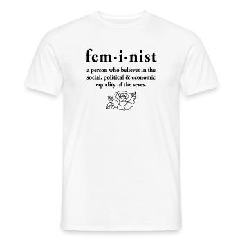 Définition féministe - T-shirt homme - blanc - Devant - AI Model Male 178 dark (178cm)