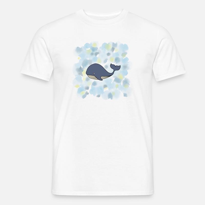 Wal Blauwal - Männer T-Shirt - Weiß