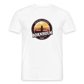 Conception vintage du phare de Bornholm - T-shirt homme - blanc - Devant - AI Model Male 178 dark (178cm)