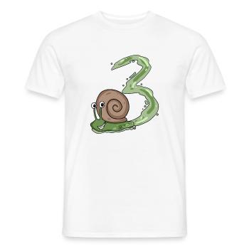 3.Geburtstag Schnecke - 3 Jahre alt Geschenk - Männer T-Shirt - Weiß - Vorne - AI Model Male 178 dark (178cm)
