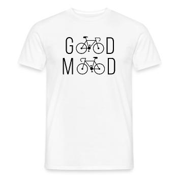 Cyclisme - Bonne humeur - T-shirt homme - blanc - Devant - AI Model Male 178 dark (178cm)