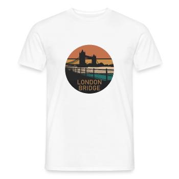 London Bridge Retro Sonnenuntergang - Männer T-Shirt - Weiß - Vorne - AI Model Male 178 dark (178cm)