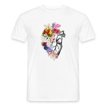 Florales anatomisches Herz - Männer T-Shirt - Weiß - Vorne - AI Model Male 178 dark (178cm)