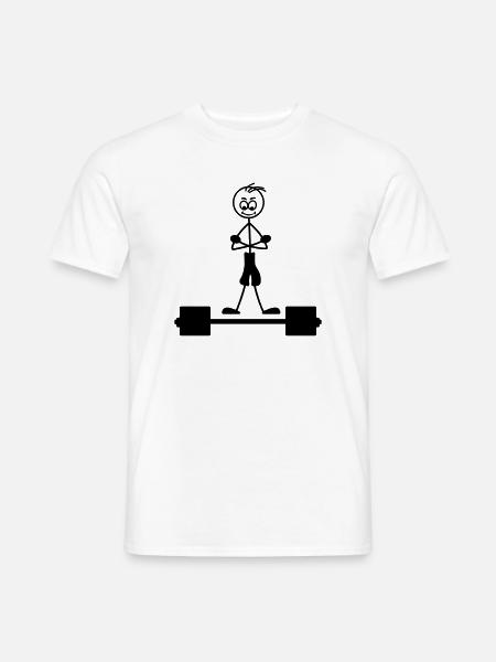 Krafttraining mit Händen übereinander Logo - Männer T-Shirt - Weiß