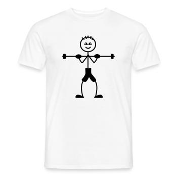 Weight training with a lot of weight - Men's T-Shirt - white - Front - AI Model Male 178 dark (178cm)
