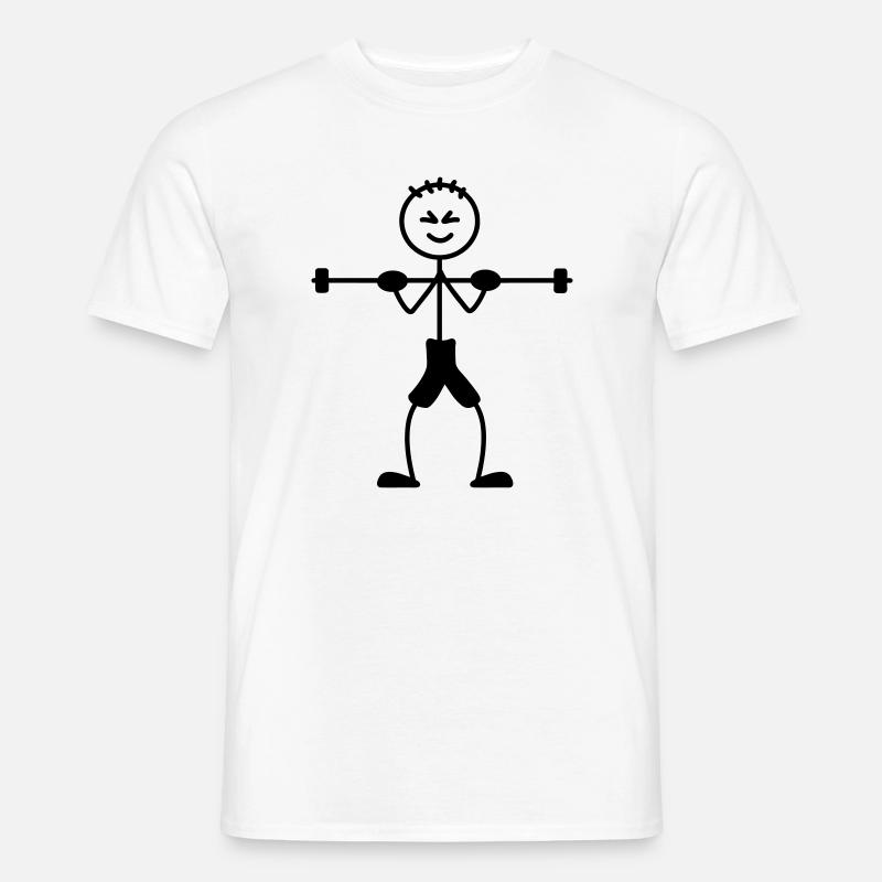Krafttraining mit viel Gewicht - Männer T-Shirt - Weiß