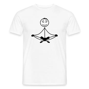 Méditation rester calme respirer, expirer - T-shirt homme - blanc - Devant - AI Model Male 178 dark (178cm)