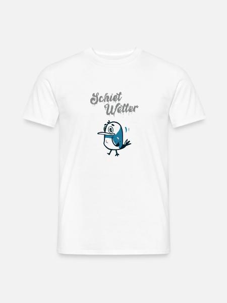 Schietwetter, Regen Vogel - Männer T-Shirt - Weiß