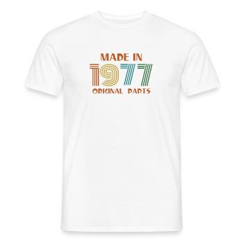 Made in 1977 Birthday Original Parts - Men's T-Shirt - white - Front - AI Model Male 178 dark (178cm)