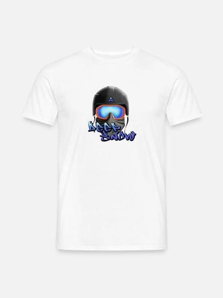 Deep Snow Snowboard Graffiti Helm - Männer T-Shirt - Weiß