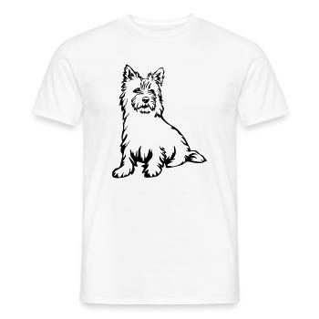 Cairn Terrier - T-shirt homme - blanc - Devant - AI Model Male 178 dark (178cm)