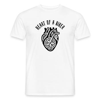 Heart of a Biker Bicycle Heart Cycling Saying - Men's T-Shirt - white - Front - AI Model Male 178 dark (178cm)