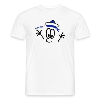 Matelot, ahoi, BD - T-shirt homme - blanc - Devant - AI Model Male 178 dark (178cm)