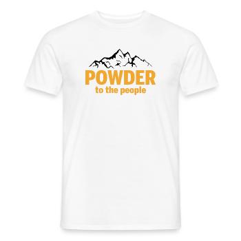 Powder To The People - Men's T-Shirt - white - Front - AI Model Male 178 dark (178cm)