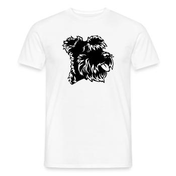 Tête de Schnauzer miniature - T-shirt homme - blanc - Devant - AI Model Male 178 dark (178cm)