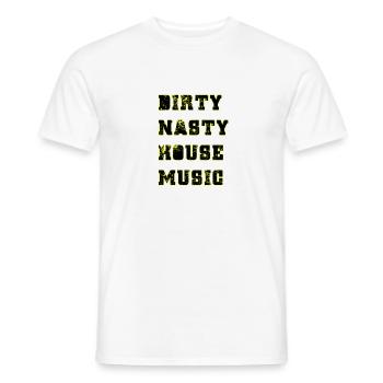 Dirty Nasty House Music - Men's T-Shirt - white - Front - AI Model Male 178 dark (178cm)
