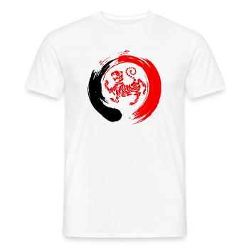 Shotokan tiger in zen sign - Men's T-Shirt - white - Front - AI Model Male 178 dark (178cm)