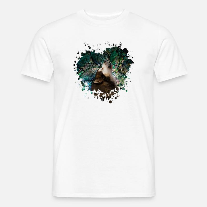 Heulender Malamute - Männer T-Shirt - Weiß