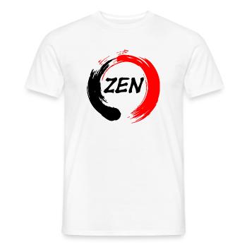 Zen written in enso zen circle red and black - Men's T-Shirt - white - Front - AI Model Male 178 dark (178cm)