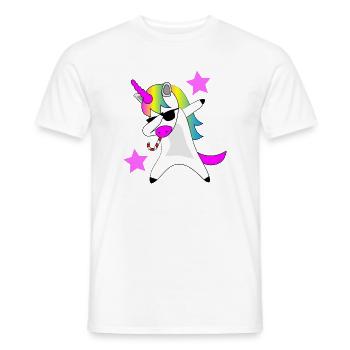T-shirt dabbing cool unicorn gift idea - T-shirt homme - blanc - Devant - AI Model Male 178 dark (178cm)