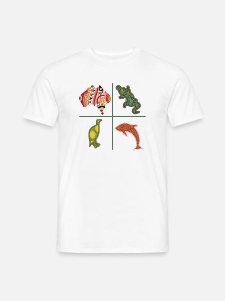 Aboriginal Australian Punktekunst Tiere - Männer T-Shirt - Weiß