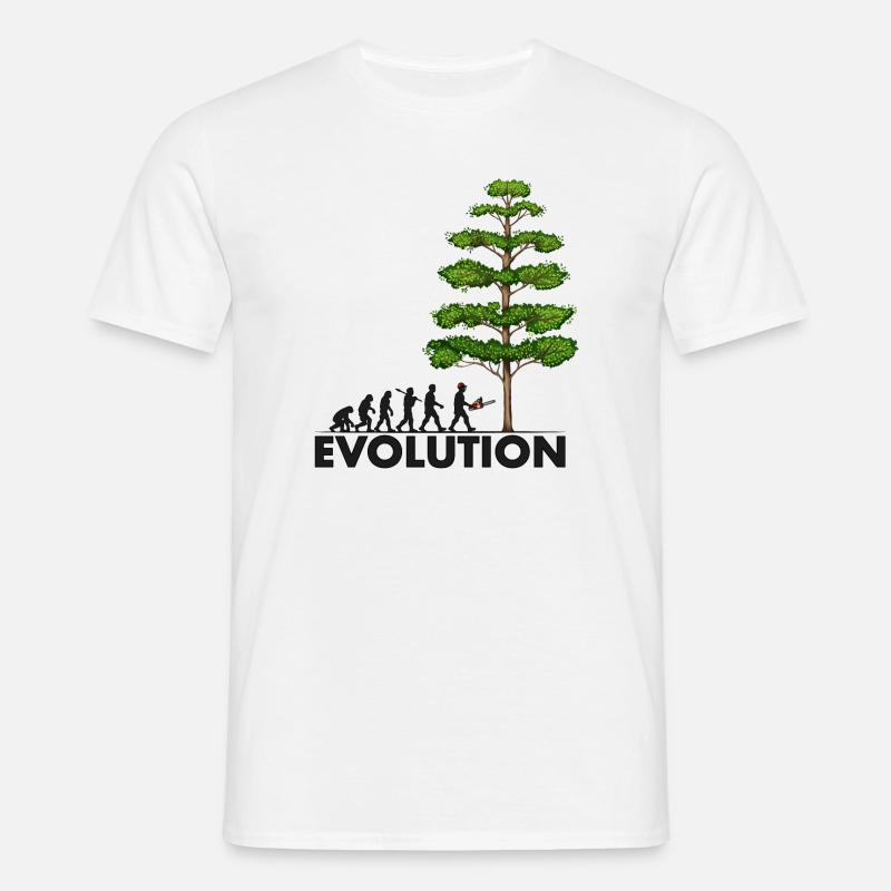 Tronçonneuse Evolution Grey Big Tree - T-shirt Homme - blanc