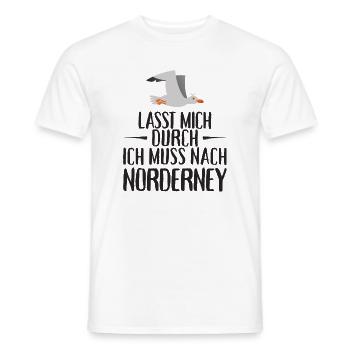 Lasst mich durch ich muss nach Norderney Möwe - Männer T-Shirt - Weiß - Vorne - AI Model Male 178 dark (178cm)
