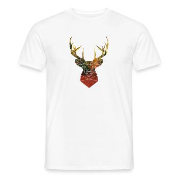 tete de cerf bois en automne - T-shirt homme - blanc - Devant - AI Model Male 178 dark (178cm)
