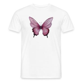Soft Pink Watercolor Butterfly - Men's T-Shirt - white - Front - AI Model Male 178 dark (178cm)