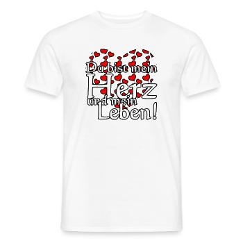 Herz Liebe Valentinstag Paar Partner Sprüche - Männer T-Shirt - Weiß - Vorne - AI Model Male 178 dark (178cm)