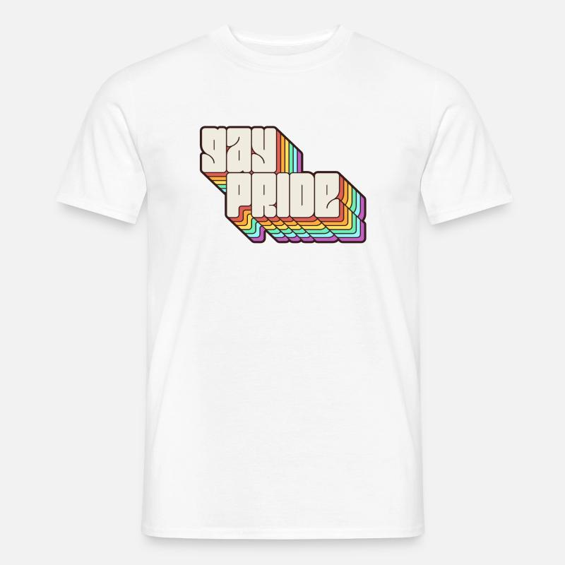 Gay Pride Regenbogen Schatten Statement - Männer T-Shirt - Weiß