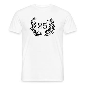 25 ans anniversaire anniversaire années symbole de laurier - T-shirt homme - blanc - Devant - AI Model Male 178 dark (178cm)
