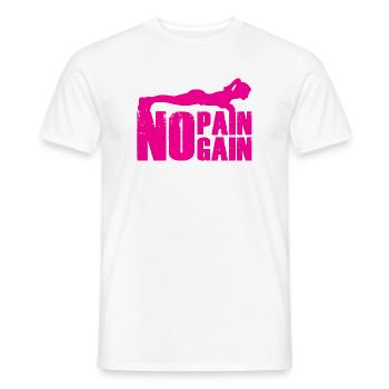 No Pain No Gain Krafttraining Silhouette - Männer T-Shirt - Weiß - Vorne - AI Model Male 178 dark (178cm)